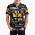 thumbnail image 1 of Daiia Travel Pattern Men’s Polo Shirts,Solid Deck Shirt,Classic Fit, Breathable Cotton Polo for Casual and Sport Wear-Small, 1 of 9