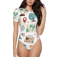 thumbnail image 1 of Daiia Travel1 Women'S Crew Neck Short Sleeve Slim Fit T Shirts Tops Basic Bodysuit Leotard Clothing-Xx-Large, 1 of 9