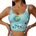 thumbnail image 1 of Daiia Travelling on Airplane Printed Women's Sports Bra, Breathable Activewear Bra with U-Back Design and Removable Pads, Comfortable and Supportive for Yoga, Workout-X-Large, 1 of 8