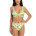 thumbnail image 1 of Daiia Tree Palms Lemon Women's Bikini Set Two Piece Swimsuit High Waisted Bikini Adjustable Straps Bikini Perfect for Beach, Pool, and Summer Vacation-Medium, 1 of 9