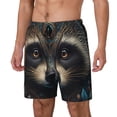 thumbnail image 1 of Daiia Tribal Style Raccoon Mens Swim Trunks Swim Shorts Quick Dry Swim Shorts with Mesh Lining Pockets-Small, 1 of 9