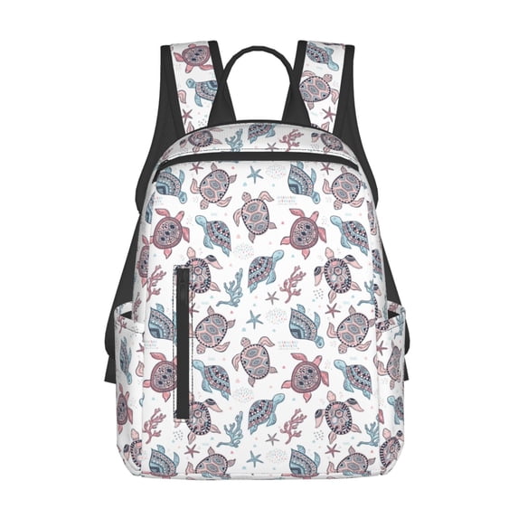 Daiia Tribal Style Turtle School Backpack for Men and Women Lightweight Backpack Durable Backpack Water-Resistant,Travel,Work Bag