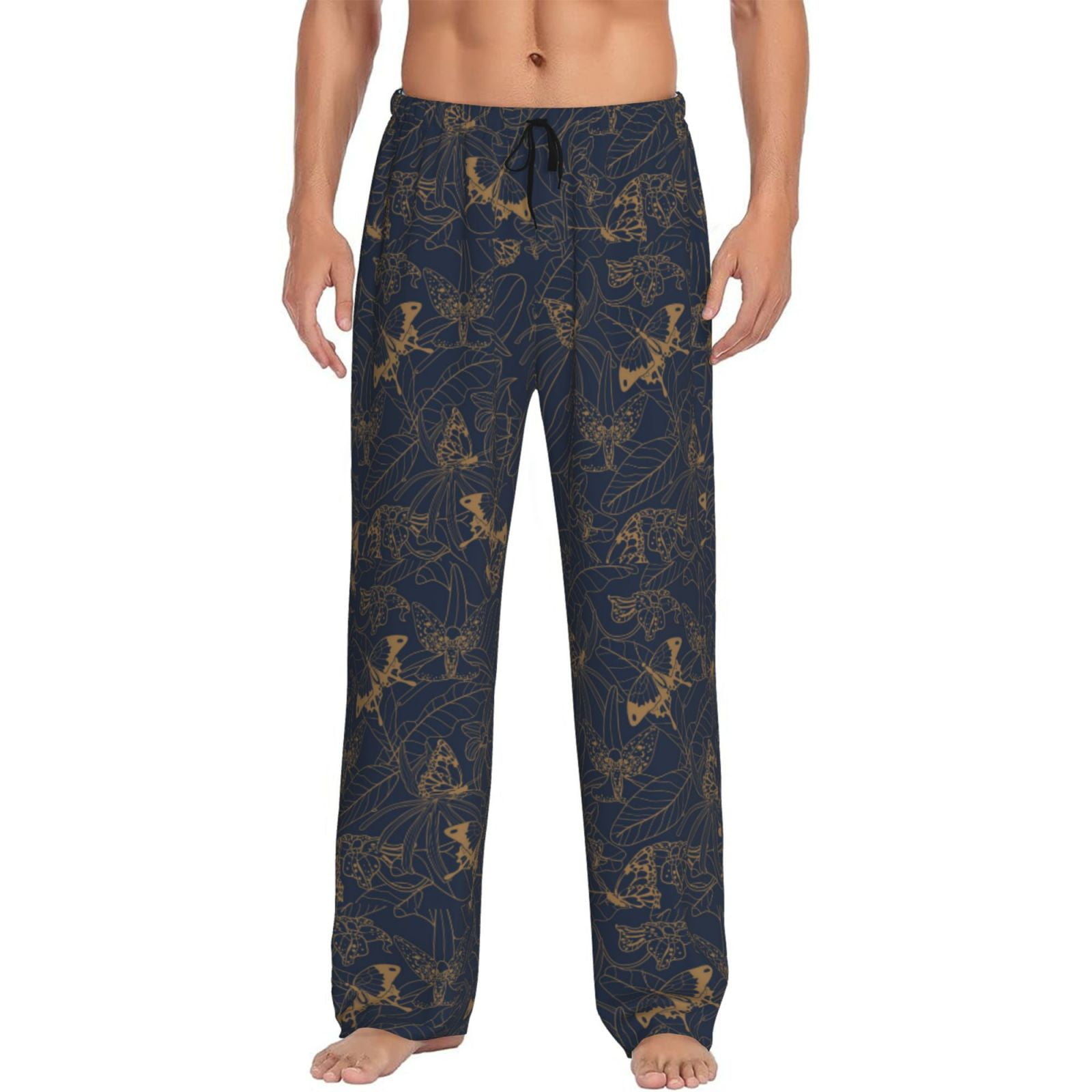 Colorful Butterflies Men's Pajama Pants – Soft Lounge Pants With Drawstring & Pockets For Sleeping, Relaxing