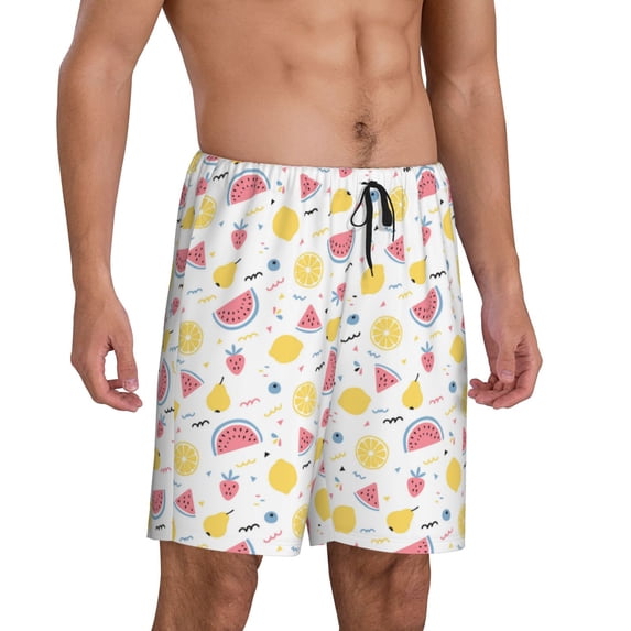 Daiia Tropical Fruit Mens Woven Stretch Pajama Short,Short Pajama Pants-XX-Large