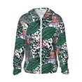 thumbnail image 1 of Daiia Tropical Leaves UPF 50+ Sun Protection Hoodie Jacket Lightweight Long Sleeve Sun Shirt for Women Men with Pocket Hiking Outdoor-Small, 1 of 9