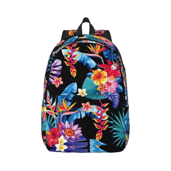 Daiia Tropical Palm Leaves Vintage Canvas Backpack for Men and Women ,Hiking Backpack,Travel Laptop Bag for School,Large Capacity Backpack