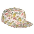 thumbnail image 1 of Daiia Tropical Pink Flamingo Pineapple print Flat Bill Hats Flat Brim Trucker Cap Baseball Cap Adjustable Classic Low Profile Hat Unconstructed Plain Cap, 1 of 9