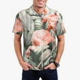 thumbnail image 1 of Daiia Tropical With Flamingos Pattern Men’s Polo Shirts,Solid Deck Shirt,Classic Fit, Breathable Cotton Polo for Casual and Sport Wear-XX-Large, 1 of 7