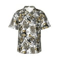 thumbnail image 1 of Daiia Tulips Flowers Hawaiian Shirt for Men Gentle Cotton Regular Short Sleeve Casual-X-Large, 1 of 9