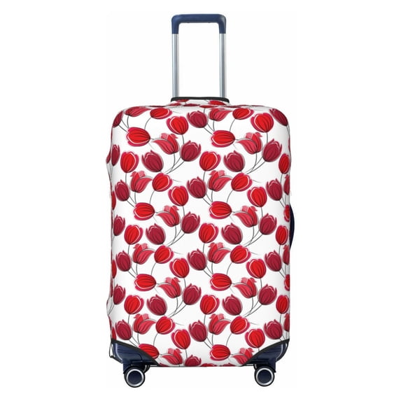Daiia Tulips Flowers Luggage Cover, Thickened Washable Travel Luggage Covers, Elastic Unique Baggage Covers for 18-20 inch Luggage-X-Large