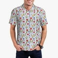 thumbnail image 1 of Daiia Tulips Flowers Pattern Men’s Polo Shirts,Solid Deck Shirt,Classic Fit, Breathable Cotton Polo for Casual and Sport Wear-Medium, 1 of 9