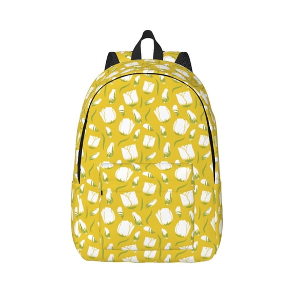 Daiia Tulips Flowers Vintage Canvas Backpack for Men and Women ,Hiking Backpack,Travel Laptop Bag for School,Large Capacity Backpack