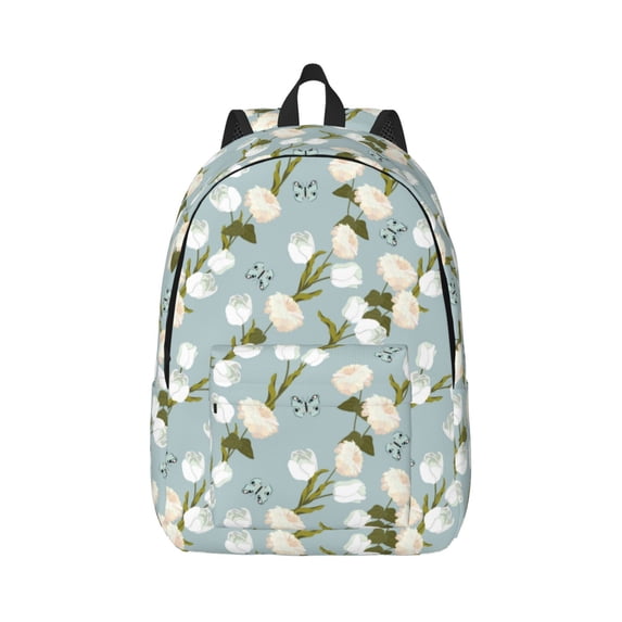 Daiia Tulips Flowers Vintage Canvas Backpack for Men and Women ,Hiking Backpack,Travel Laptop Bag for School,Large Capacity Backpack