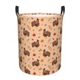 thumbnail image 1 of Daiia Turkey And Autumn Leaves Round Laundry Basket with Handles Thickened Waterproof Circular hamper,Dirty Clothes Storage Basket for Bedroom,Bathroom,College Dorm-Medium, 1 of 6