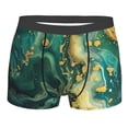thumbnail image 1 of Daiia Turquoise Golden Swirl Men's Underwear Boxer Briefs, Cotton Stretch Moisture-Wicking Underwear-X-Large, 1 of 9