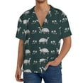 thumbnail image 1 of Daiia Turtle Chrysanthemum Men's Linen Shirts Short Sleeve Casual Shirts Button Down Shirt for Men Beach Summer Wedding Shirt-Small, 1 of 6
