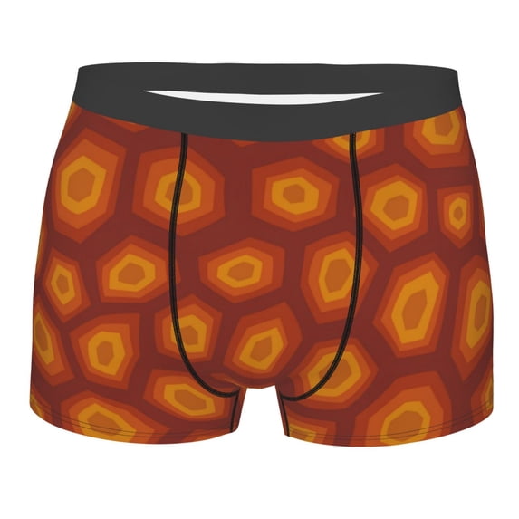Daiia Turtle Shell Men's Underwear Boxer Briefs, Cotton Stretch Moisture-Wicking Underwear-Medium