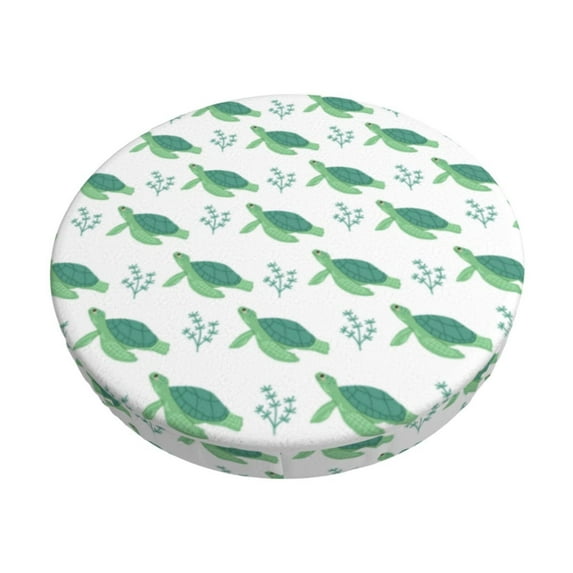 Daiia Turtle Stool Covers Round,Round Bar Stool Covers Waterproof Bar Chair Covers Washable Stool Cushion Slipcover for 12-14 Inch Chair-14 inch