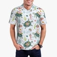 thumbnail image 1 of Daiia Turtle and Sea Life Pattern Men’s Polo Shirts,Solid Deck Shirt,Classic Fit, Breathable Cotton Polo for Casual and Sport Wear-Medium, 1 of 7