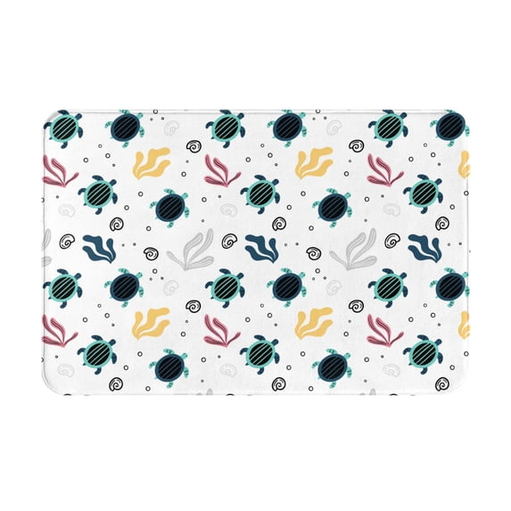 Daiia Turtles And Corals Front Door Mat, Heavy Duty Durable Welcome Mat for Outdoor Indoor, Dirt Trapper Waterproof Super Absorbent Door Mat, 16" x 24"