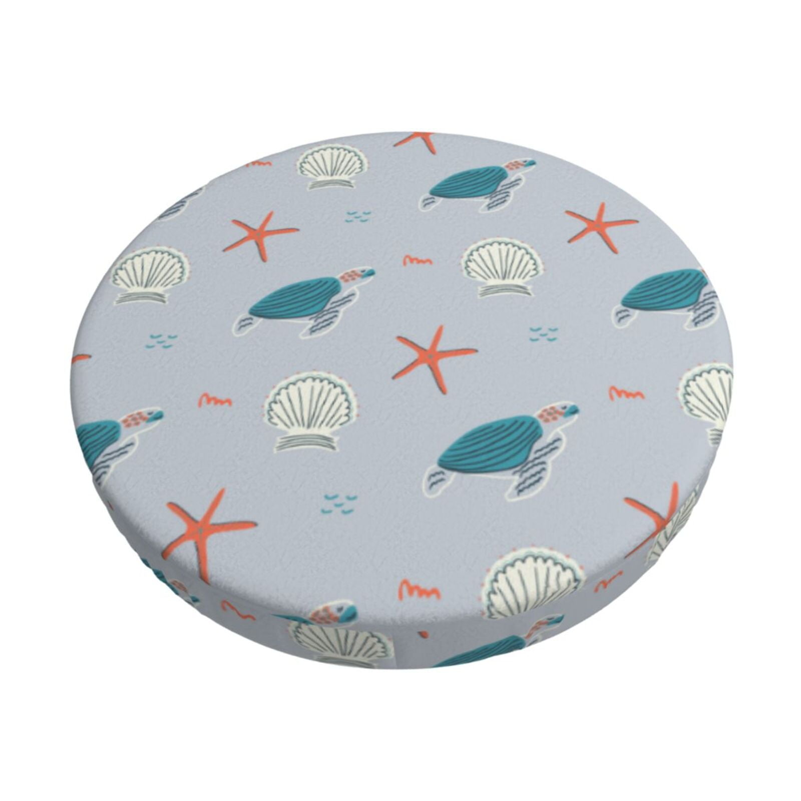 Daiia Turtles And Shells Stool Covers Round,Round Bar Stool Covers