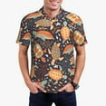 thumbnail image 1 of Daiia Turtles and Sea Plants Pattern Men’s Polo Shirts,Solid Deck Shirt,Classic Fit, Breathable Cotton Polo for Casual and Sport Wear-Small, 1 of 9