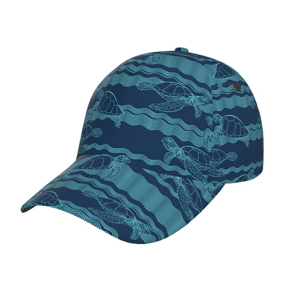 Daiia Turtles and Waves print Baseball Cap Men Women Golf Dad Hat Adjustable Original Classic Low Profile Hat Unconstructed Plain Cap