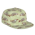 thumbnail image 1 of Daiia Twig Sloth print Flat Bill Hats Flat Brim Trucker Cap Baseball Cap Adjustable Classic Low Profile Hat Unconstructed Plain Cap, 1 of 9