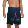 thumbnail image 1 of Daiia Two Human Hands are Holds Pink Ribbon Awareness Mens Woven Stretch Pajama Short,Short Pajama Pants-X-Large, 1 of 9