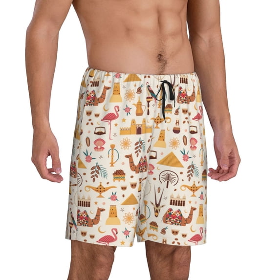 Daiia UAE Travel1 Mens Woven Stretch Pajama Short,Short Pajama Pants-Medium