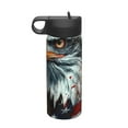 thumbnail image 1 of Daiia USA Bald Eagle Printed 18oz Sports Insulated Kettle With Straw Water Bottle For Running Hiking Cycling Climbing Mens Woman'S Sports Water Bottle, 1 of 8