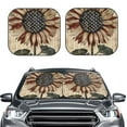 thumbnail image 1 of Daiia USA Sunflower Flag 2PCS Car Windshield Sun Shade, Foldable Sun Shield for Car Front Window, Auto Sun Blocker Visor Protector Universal for Truck SUV Pickup-Medium, 1 of 7