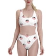 thumbnail image 1 of Daiia Umbrella Cat printed 2 piece Swimsuit Bikinis for Women High Waisted Racerback Bathing Suits Summer Tummy Control Scoop Neck Swimwear-Medium, 1 of 8