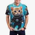 thumbnail image 1 of Daiia Underwater Diving Cat Pattern Men’s Polo Shirts,Solid Deck Shirt,Classic Fit, Breathable Cotton Polo for Casual and Sport Wear-XX-Large, 1 of 7