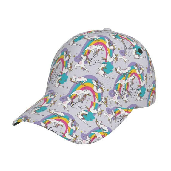 Daiia Unicorn DoingYoga print Baseball Cap Men Women Golf Dad Hat Adjustable Original Classic Low Profile Hat Unconstructed Plain Cap