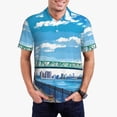 thumbnail image 1 of Daiia Urban Riverside Clock Tower Pattern Men’s Polo Shirts,Solid Deck Shirt,Classic Fit, Breathable Cotton Polo for Casual and Sport Wear-Medium, 1 of 7