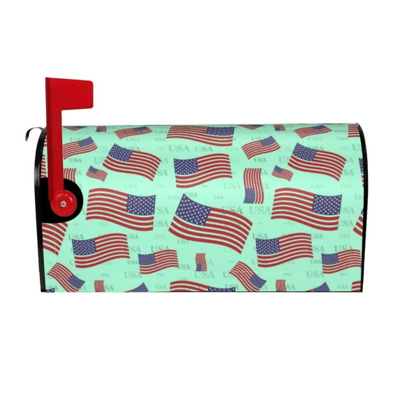 Daiia Usa Flag Mailbox Cover , Magnetic Welcome Mailbox Wraps Post Letter Box Cover for Garden Yard Home Decor-25.5x21 in