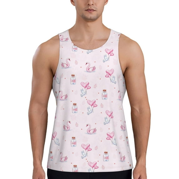 Daiia Valentine's Day Printed Men's Quick Dry Fit Muscle Tank Top Slim-Fit Tank Workout Tank Top Lightweight Sports Tank Top-4X-Large