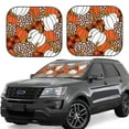 thumbnail image 1 of Daiia Various Pumpkins Leopard Orange White 2PCS Car Windshield Sun Shade, Foldable Sun Shield for Car Front Window, Auto Sun Blocker Visor Protector Universal for Truck SUV Pickup-Large, 1 of 7