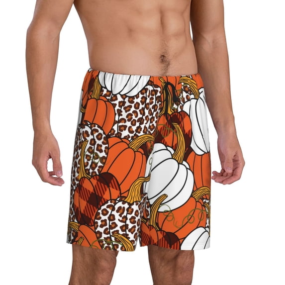 Daiia Various Pumpkins Mens Woven Stretch Pajama Short,Short Pajama Pants-Medium