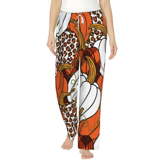Daiia Various Pumpkins Women's Sleep Pant with Pockets and Drawstring,Pajama Pants-Large