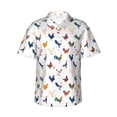 thumbnail image 1 of Daiia Various Rooster Hawaiian Shirt for Men Gentle Cotton Regular Short Sleeve Casual-Large, 1 of 9