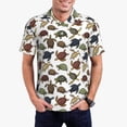 thumbnail image 1 of Daiia Various Turtle Pattern Men’s Polo Shirts,Solid Deck Shirt,Classic Fit, Breathable Cotton Polo for Casual and Sport Wear-Small, 1 of 7