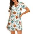 thumbnail image 1 of Daiia Various Turtle Print Women's Nightshirt Soft Nightgowns for Women Short Sleeve dress Short-sleeved Sleepwear, 1 of 6
