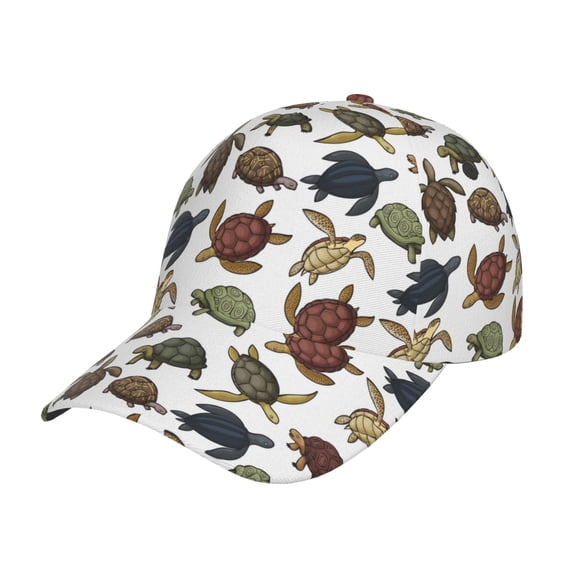 Daiia Various Turtle print Baseball Cap Men Women Golf Dad Hat Adjustable Original Classic Low Profile Hat Unconstructed Plain Cap