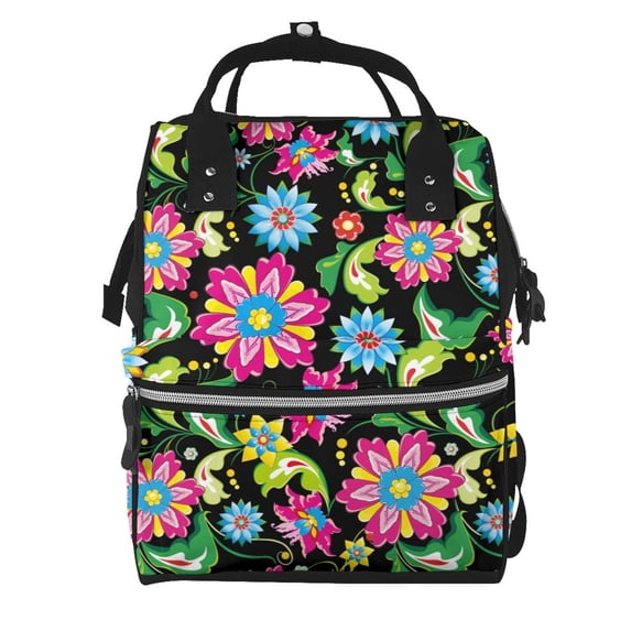 Daiia Vector Mexican Otomi Style Bright Large Capacity Baby Bag Waterproof Stylish Diaper Bag Mummy Backpack Adjustable Straps Diaper BagBaby Essentials Bag
