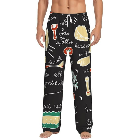 Daiia Vegetable Quiche Men's Sleep Pant with Pockets and Drawstring,Pajama Pants-Medium