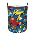 thumbnail image 1 of Daiia Vehicles Cartoon with Funny Drivers Round Laundry Basket with Handles Thickened Waterproof Circular hamper,Dirty Clothes Storage Basket for Bedroom,Bathroom,College Dorm-Small, 1 of 8