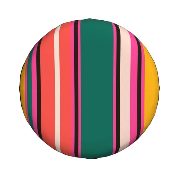 Daiia Vertical Stripes Tire Covers , Travel Trailer Camper Truck SUV Motorhome Waterproof Wheel Cover, Sun Rain Snow Protector-15 inch