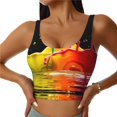 thumbnail image 1 of Daiia Vibrant Color Splash Printed Women's Sports Bra, Breathable Activewear Bra with U-Back Design and Removable Pads, Comfortable and Supportive for Yoga, Workout-XX-Large, 1 of 8
